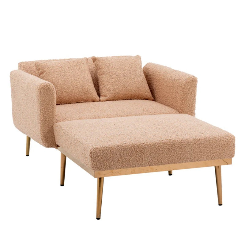 COOLMORE fashionable and classic style chaise lounge chair / accent chair for Living Room, bedroom (Camel Teddy )-海智集-Default-