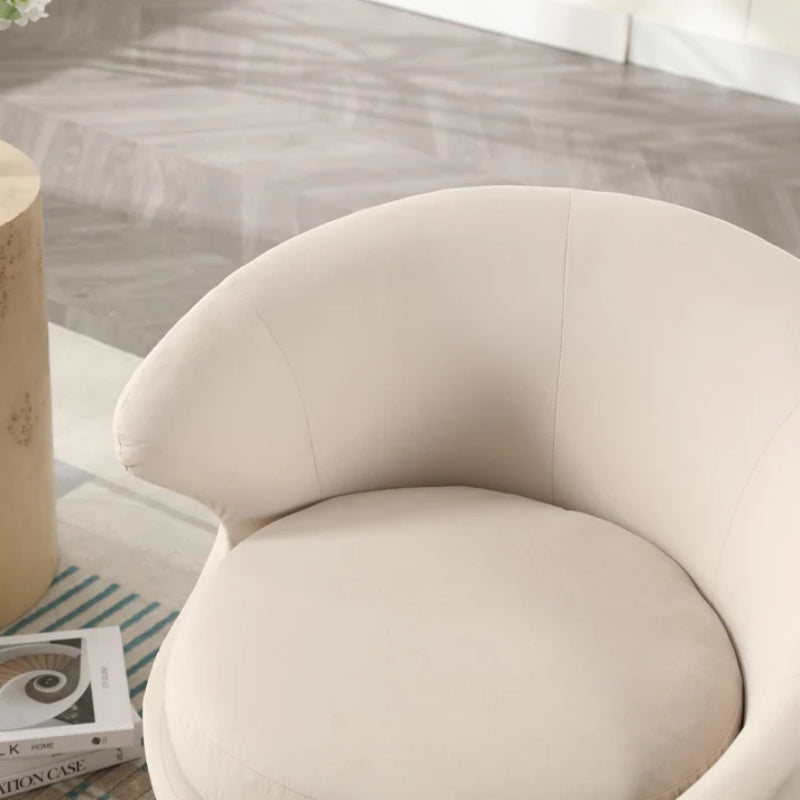 360 Degree Swivel Cuddle Barrel Accent Chairs, Round Armchairs with Wide Upholstered, Fluffy Fabric Chair for Living Room, Bedroom, Office, Waiting Rooms-海智集-Default-