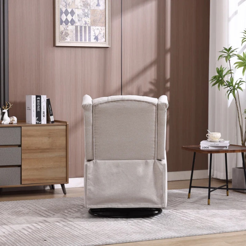 COOLMORE Rocking Recliner Chair,360 Degree Swivel Nursery Rocking Chair,Glider Chair,Modern Small Rocking Swivel Recliner Chair for Bedroom,Living Room Chair Home Theater Seat (Beige)-海智集-Default-