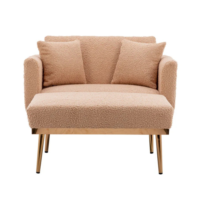 COOLMORE fashionable and classic style chaise lounge chair / accent chair for Living Room, bedroom (Camel Teddy )-海智集-Default-
