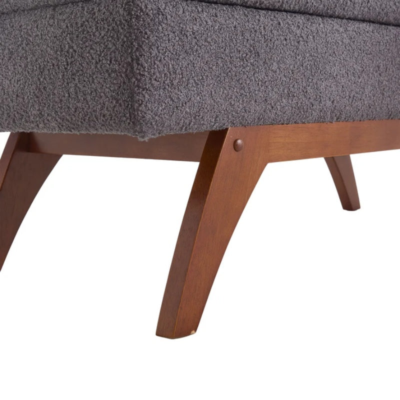COOLMORE Teddy wool fabric, solid wood feet for solid weighing, and bed end stool with storage function-海智集-Default-