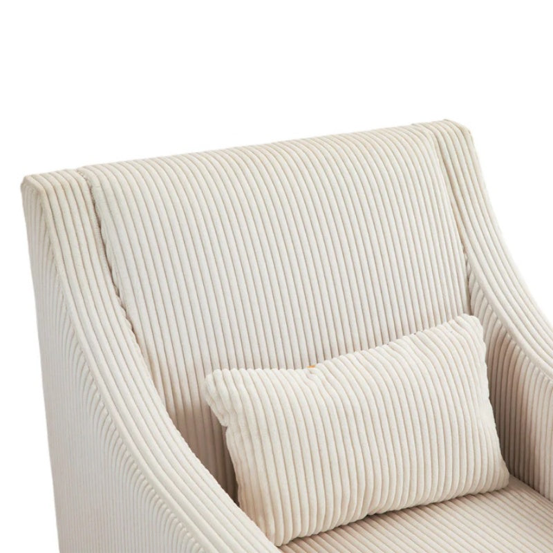 COOLMORE Modern Accent Chair,Upholstered Armchair with Scooped Arms for Bedroom,Apartment,Studio,Office,Waiting Room(Beige Corduroy)-海智集-Default-