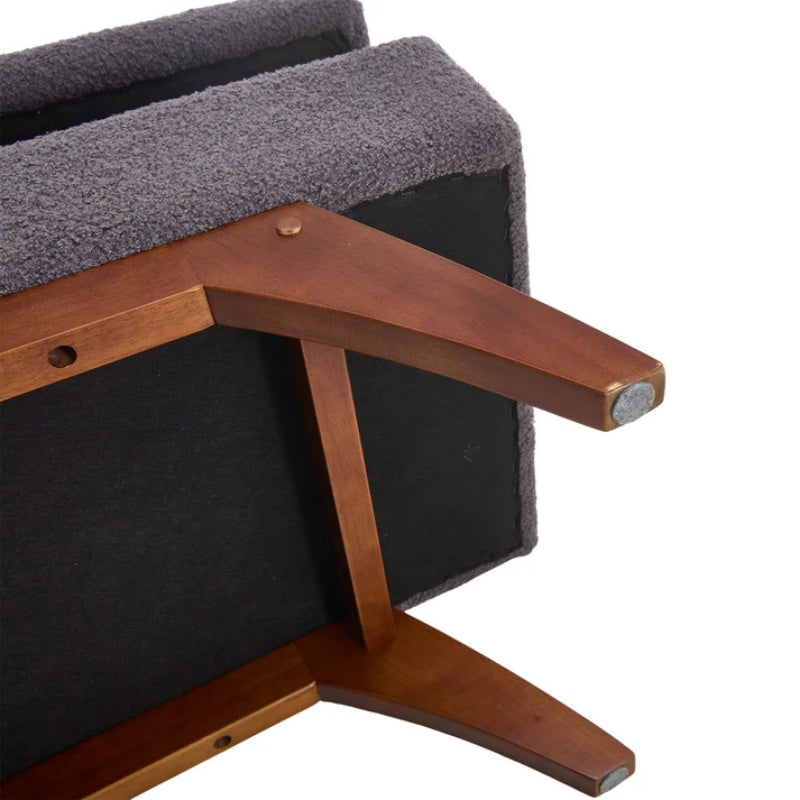 COOLMORE Teddy wool fabric, solid wood feet for solid weighing, and bed end stool with storage function-海智集-Default-