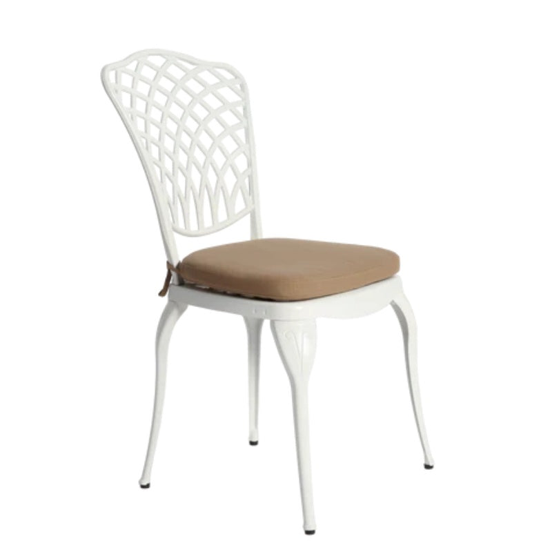 Bistro Set 3 Piece Rustproof Cast Aluminum Patio Furniture Sets 2 Chairs and 1 Round Table Outdoor, Garden, Patio, Balcony, with cushion white-海智集-Default-