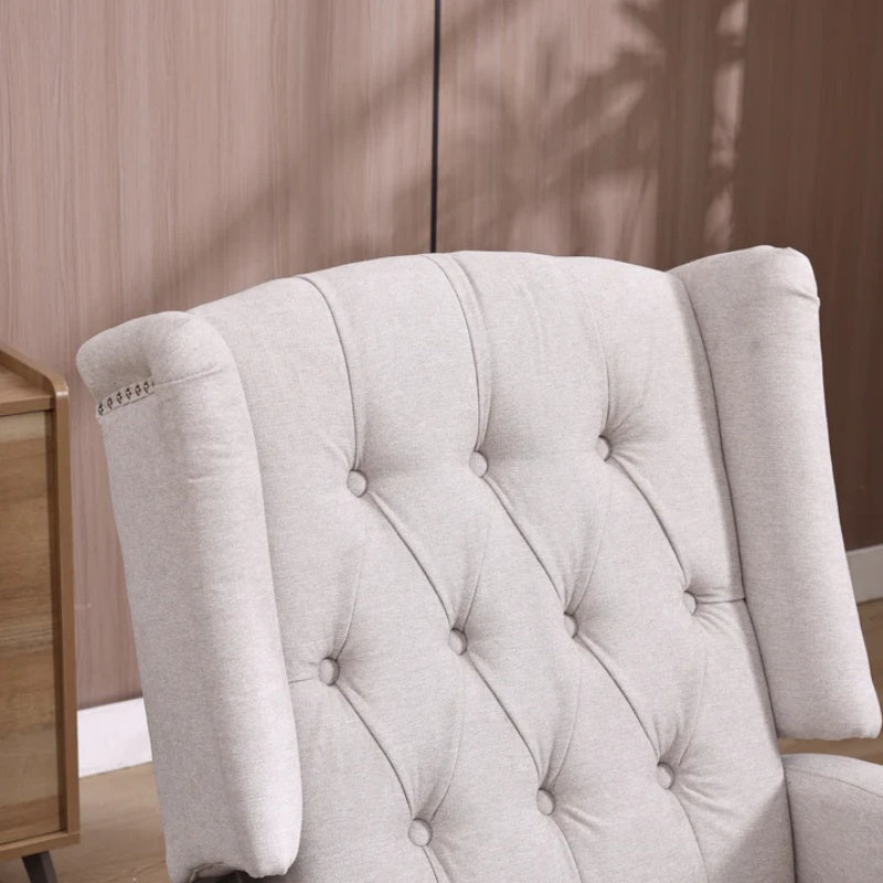 COOLMORE Rocking Recliner Chair,360 Degree Swivel Nursery Rocking Chair,Glider Chair,Modern Small Rocking Swivel Recliner Chair for Bedroom,Living Room Chair Home Theater Seat (Beige)-海智集-Default-