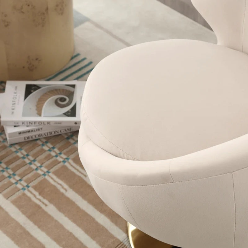 360 Degree Swivel Cuddle Barrel Accent Chairs, Round Armchairs with Wide Upholstered, Fluffy Fabric Chair for Living Room, Bedroom, Office, Waiting Rooms-海智集-Default-