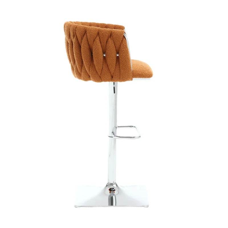 COOLMORE Vintage Bar Stools with Back and Footrest Counter Height Dining Chairs 2PC/SET-海智集-Default-