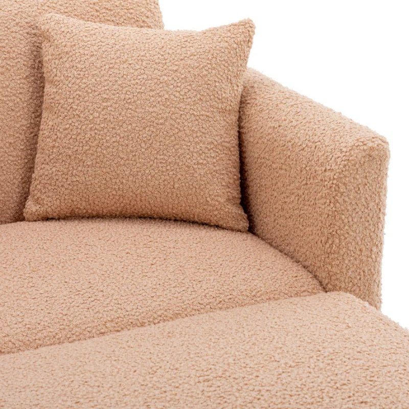 COOLMORE fashionable and classic style chaise lounge chair / accent chair for Living Room, bedroom (Camel Teddy )-海智集-Default-