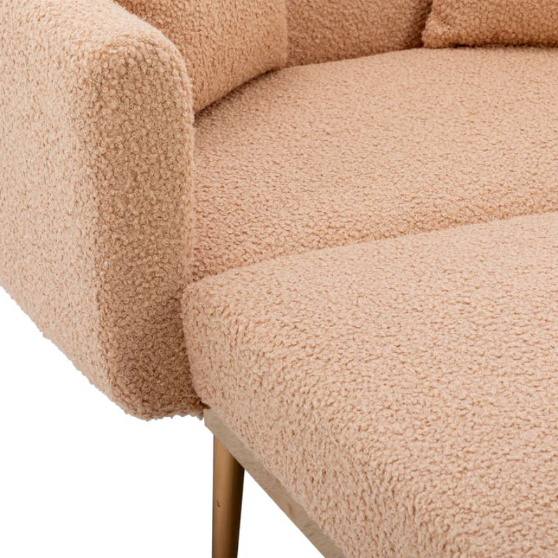 COOLMORE fashionable and classic style chaise lounge chair / accent chair for Living Room, bedroom (Camel Teddy )-海智集-Default-