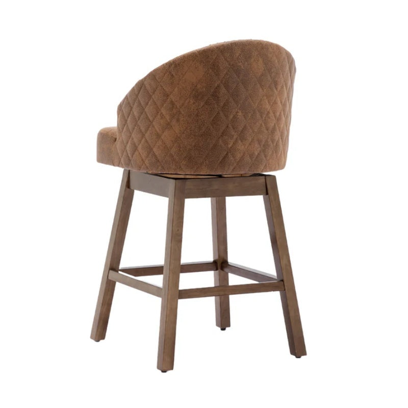 COOLMORE Bar Stools Set of 2 Counter Height Chairs with Footrest for Kitchen, Dining Room And 360 Degree Swivel-海智集-Default-