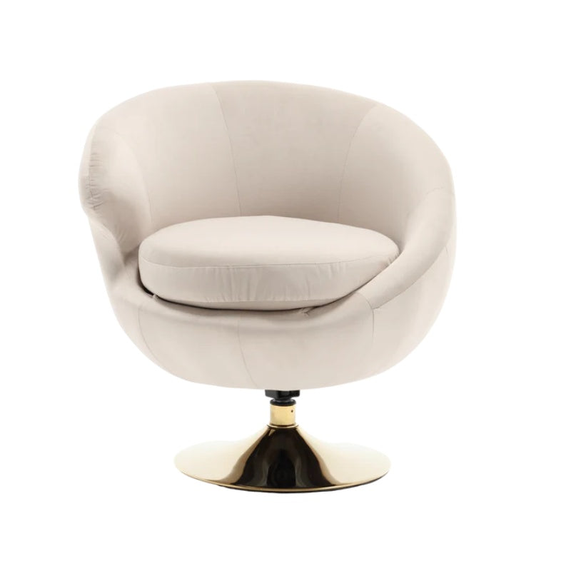 360 Degree Swivel Cuddle Barrel Accent Chairs, Round Armchairs with Wide Upholstered, Fluffy Fabric Chair for Living Room, Bedroom, Office, Waiting Rooms-海智集-Default-