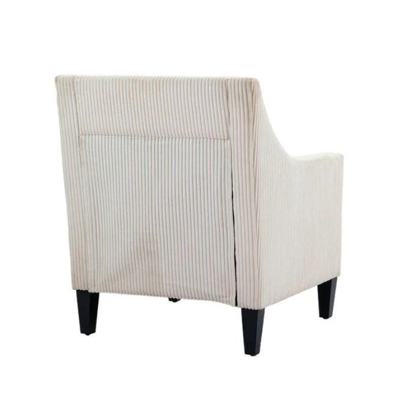 COOLMORE Modern Accent Chair,Upholstered Armchair with Scooped Arms for Bedroom,Apartment,Studio,Office,Waiting Room(Beige Corduroy)-海智集-Default-