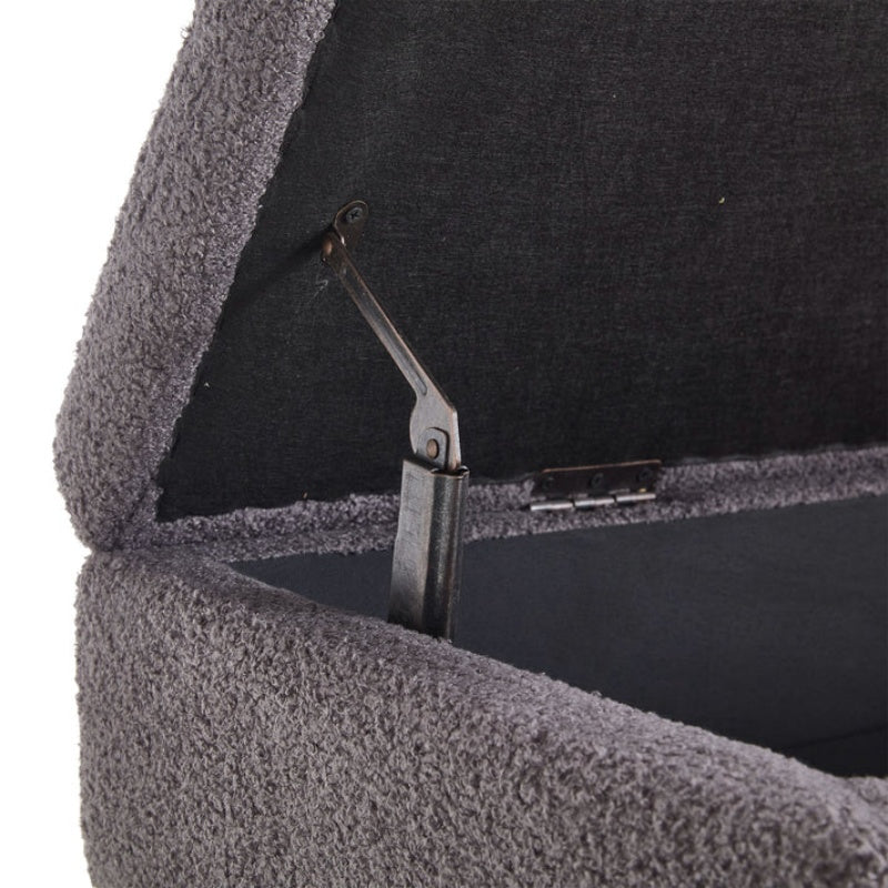 COOLMORE Teddy wool fabric, solid wood feet for solid weighing, and bed end stool with storage function-海智集-Default-