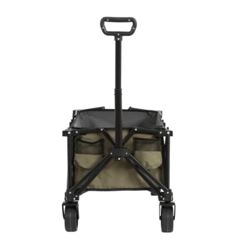 Folding Wagon Carts,Folding Wagon Cart with All Terrain Wheels,Heavy Duty Garden Carts with Adjustable Handle,Outdoor Utility Wagon for Camping Shopping Sports Fishing (army green)-海智集-Default-
