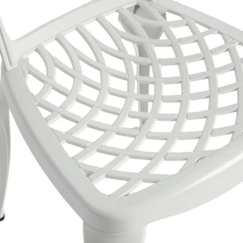 Bistro Set 3 Piece Rustproof Cast Aluminum Patio Furniture Sets 2 Chairs and 1 Round Table Outdoor, Garden, Patio, Balcony, white-海智集-Default-