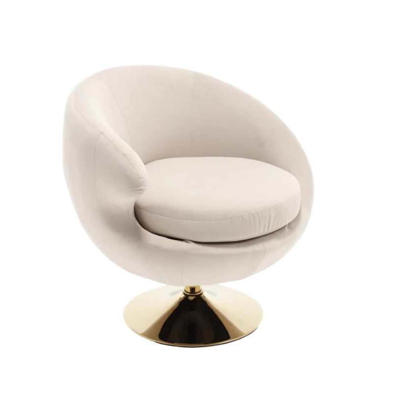 360 Degree Swivel Cuddle Barrel Accent Chairs, Round Armchairs with Wide Upholstered, Fluffy Fabric Chair for Living Room, Bedroom, Office, Waiting Rooms-海智集-Default-