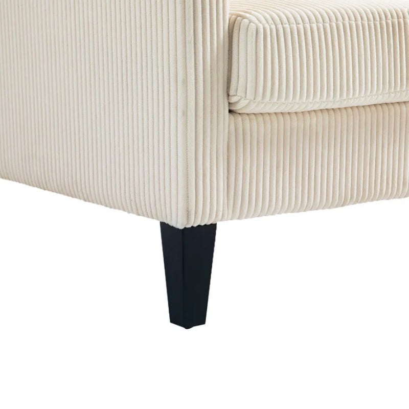 COOLMORE Modern Accent Chair,Upholstered Armchair with Scooped Arms for Bedroom,Apartment,Studio,Office,Waiting Room(Beige Corduroy)-海智集-Default-