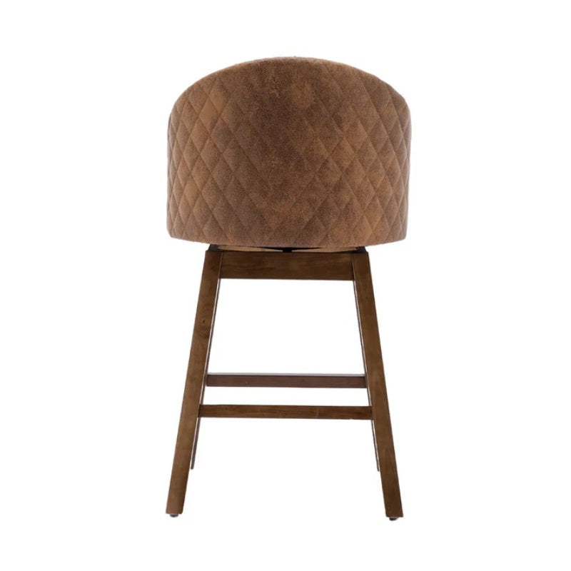 COOLMORE Bar Stools Set of 2 Counter Height Chairs with Footrest for Kitchen, Dining Room And 360 Degree Swivel-海智集-Default-