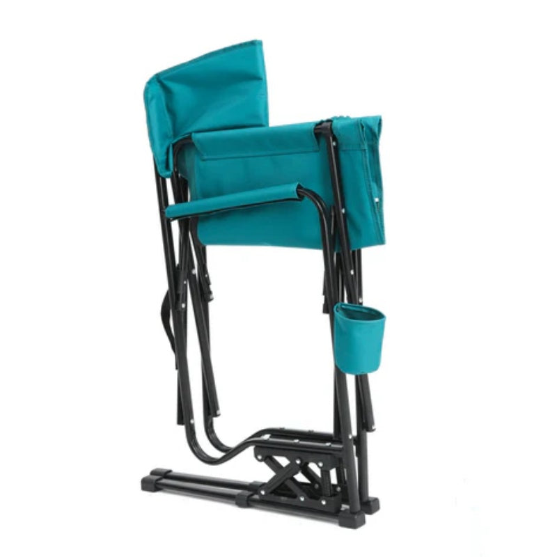 Outdoor Freestyle Rocker Camping Chair Portable Folding Rocking Chair with Solid, Durable Armrests, Drink Holder & Comfortable Backrest -Blue-海智集-Default-