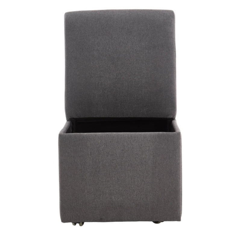 COOLMORE 360 Degree Swivel Upholstered Dining Chairs Set of 2 Swivel Dining Room Chairs Kitchen Chairs Casters & Storage Comfy Modern Rolling Chair for Living Room Fabric Armless Chair-海智集-Default-