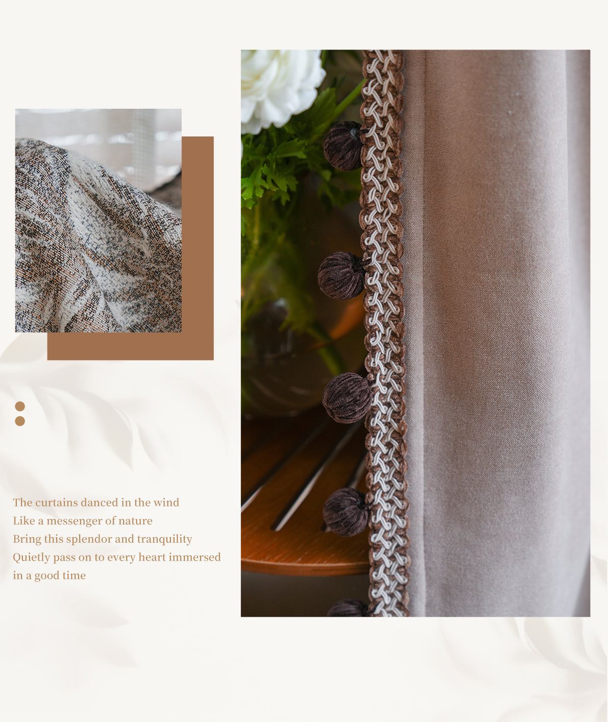 Shan Ye Hua Du Curtain:boasts a stunning drape and is sure to enhance the aesthetic of any room-海智集-