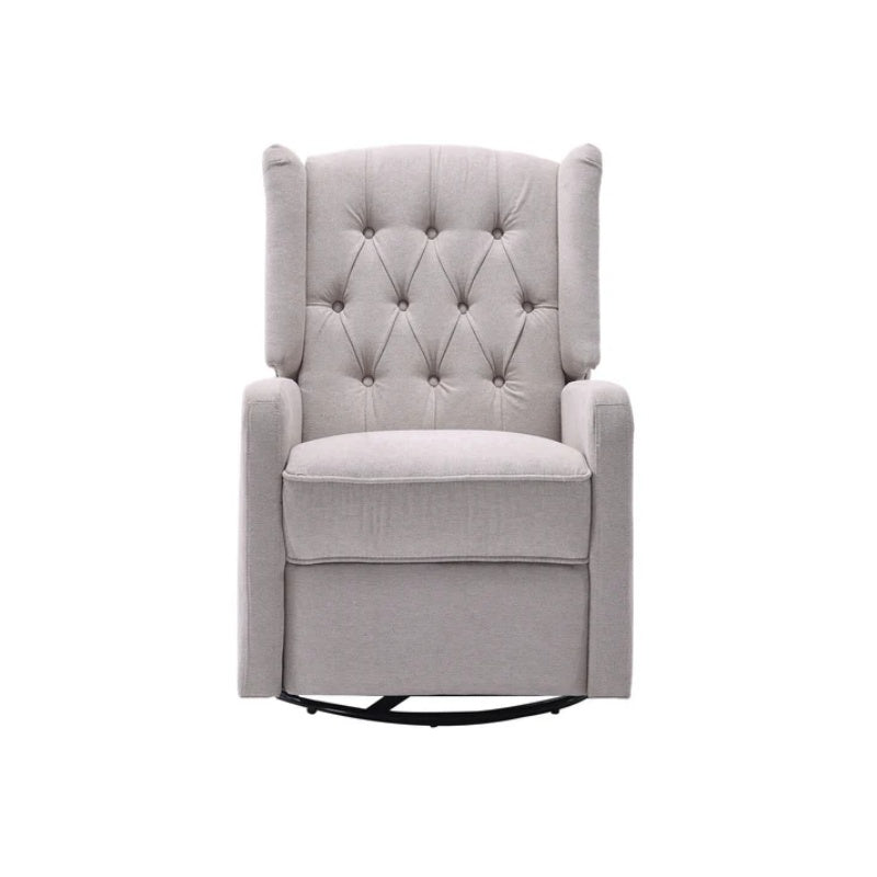 COOLMORE Rocking Recliner Chair,360 Degree Swivel Nursery Rocking Chair,Glider Chair,Modern Small Rocking Swivel Recliner Chair for Bedroom,Living Room Chair Home Theater Seat (Beige)-海智集-Default-