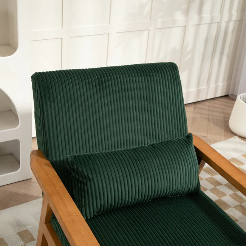 Leisure Chair with Solid Wood Armrest and Feet, Leisure chair, wood frame, velvet, l, solid rubber wood legs, Mid-Century Modern Accent chair, for Living Room Bedroom Studio chair-海智集-Default-
