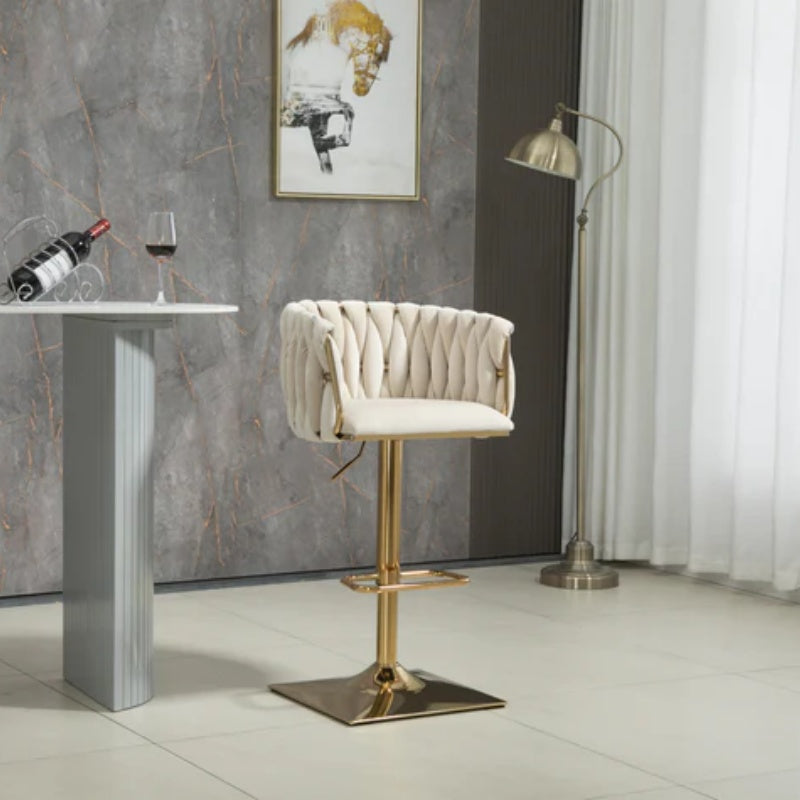COOLMORE Vintage Bar Stools with Back and Footrest Counter Height Dining Chairs 2PC/SET-海智集-Default-