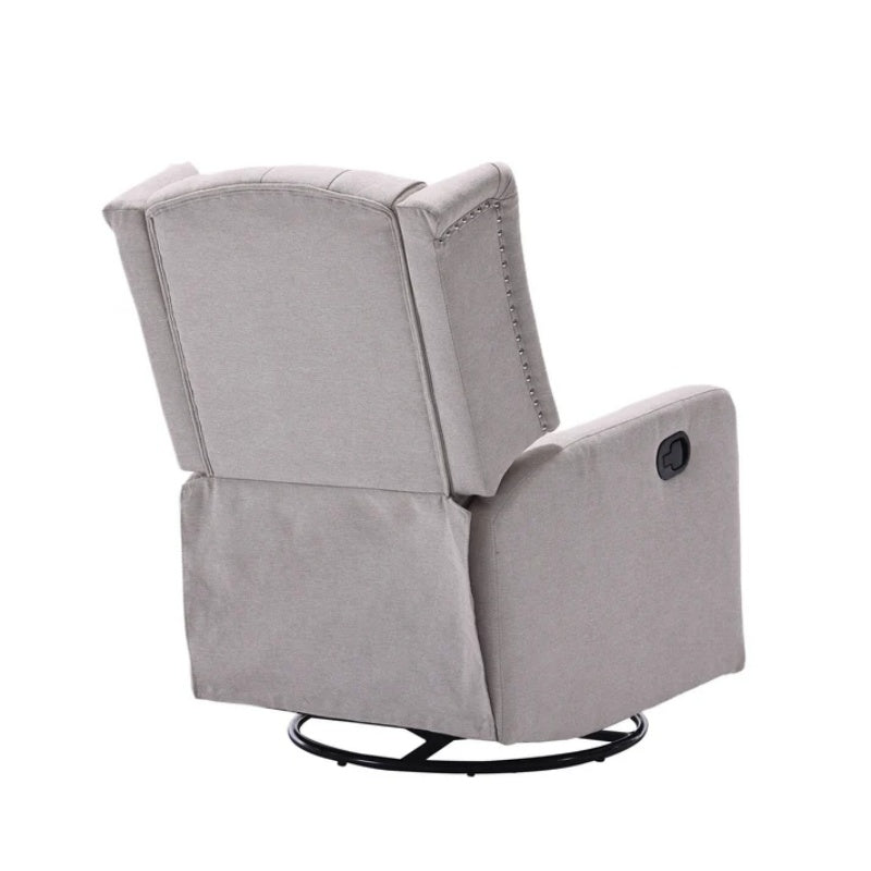 COOLMORE Rocking Recliner Chair,360 Degree Swivel Nursery Rocking Chair,Glider Chair,Modern Small Rocking Swivel Recliner Chair for Bedroom,Living Room Chair Home Theater Seat (Beige)-海智集-Default-