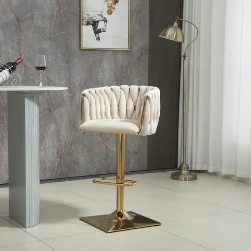 COOLMORE Vintage Bar Stools with Back and Footrest Counter Height Dining Chairs 2PC/SET-海智集-Default-