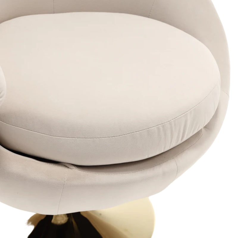 360 Degree Swivel Cuddle Barrel Accent Chairs, Round Armchairs with Wide Upholstered, Fluffy Fabric Chair for Living Room, Bedroom, Office, Waiting Rooms-海智集-Default-