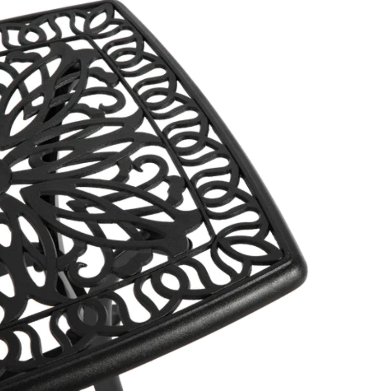 Bistro Set 3 Piece Rustproof Cast Aluminum Patio Furniture Sets 2 Chairs and 1 Round Table Outdoor, Garden, Patio, Balcony, black-海智集-Default-