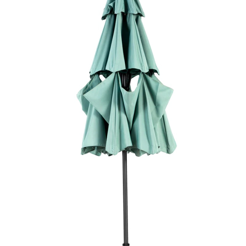 Aluminium 10ft 3 Tier Auto-tilt Umbrella ,Outdoor Patio Umbrella - Market Table Pool Deck Umbrella (Base Not Included) - ( Light green )-海智集-Default-