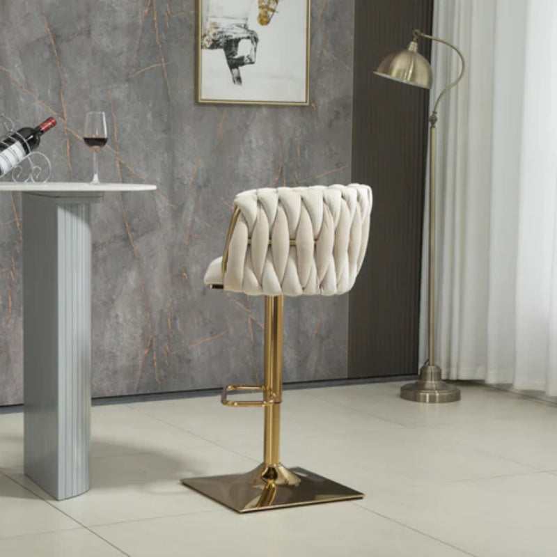 COOLMORE Vintage Bar Stools with Back and Footrest Counter Height Dining Chairs 2PC/SET-海智集-Default-