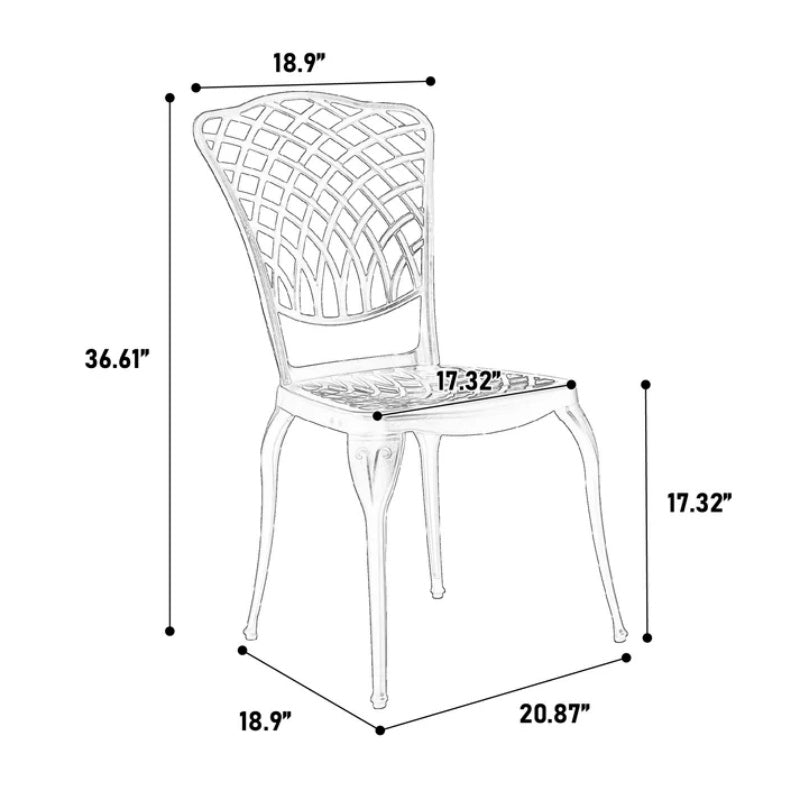 Bistro Set 3 Piece Rustproof Cast Aluminum Patio Furniture Sets 2 Chairs and 1 Round Table Outdoor, Garden, Patio, Balcony, white-海智集-Default-