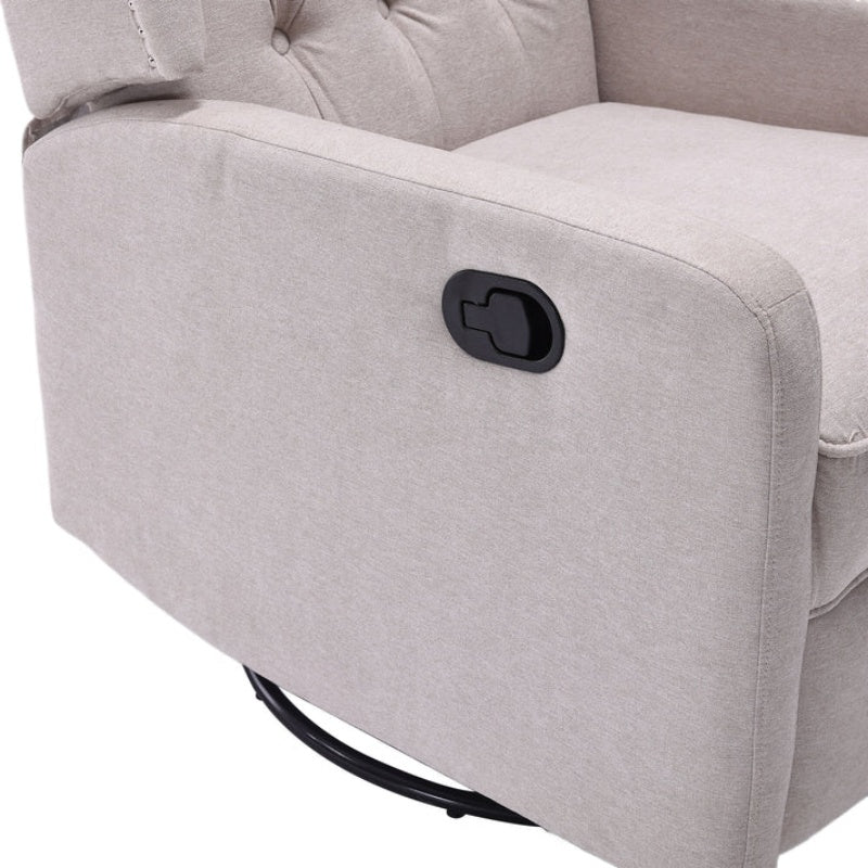 COOLMORE Rocking Recliner Chair,360 Degree Swivel Nursery Rocking Chair,Glider Chair,Modern Small Rocking Swivel Recliner Chair for Bedroom,Living Room Chair Home Theater Seat (Beige)-海智集-Default-