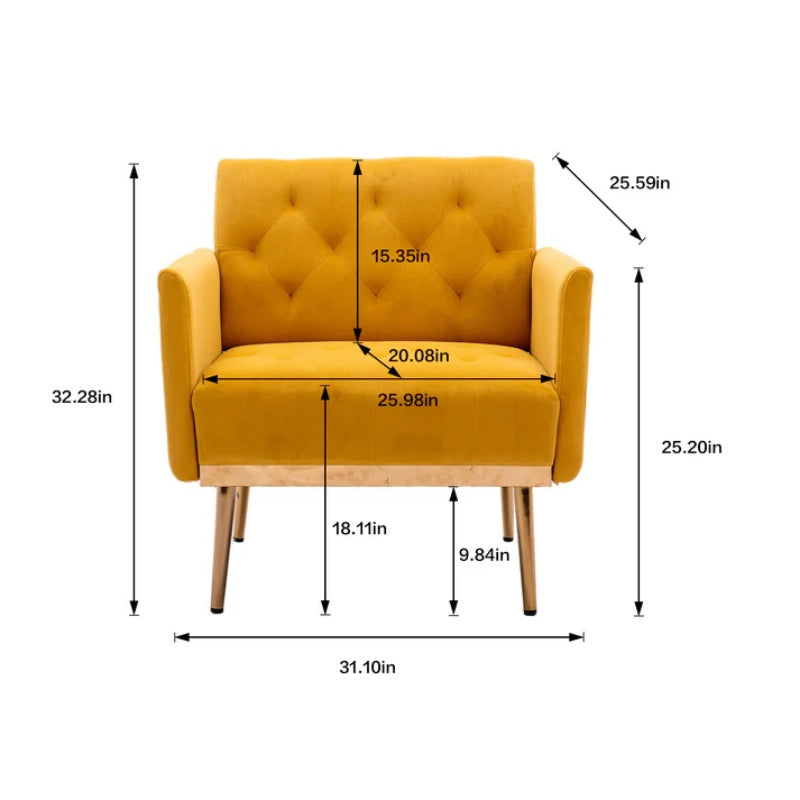 COOLMORE Accent Chair ,leisure single sofa with Rose Golden feet-海智集-Default-