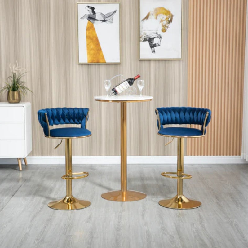 COOLMORE Swivel Bar Stools Set of 2 Adjustable Counter Height Chairs with Footrest for Kitchen, Dining Room 2PC/SET-海智集-Default-