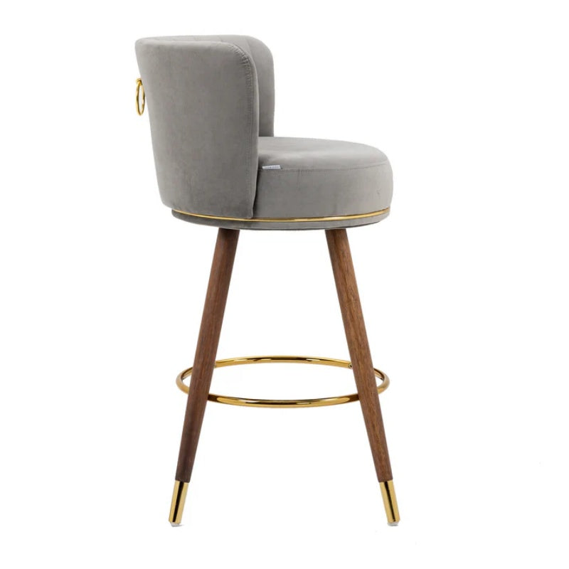 COOLMORE Counter Height Bar Stools Set of 2 for Kitchen Counter Solid Wood Legs with a fixed height of 360 degrees-海智集-Default-