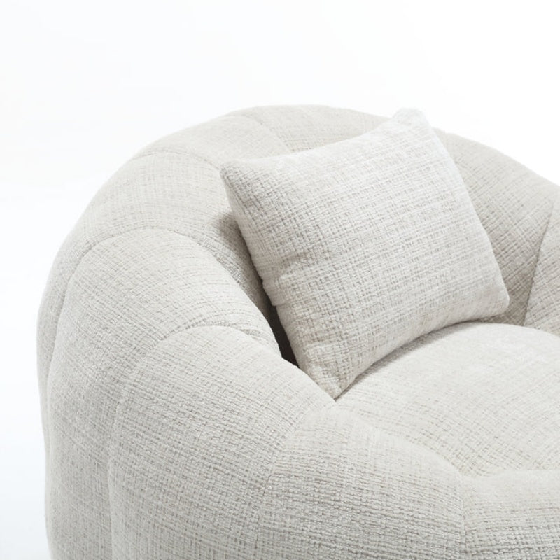 COOLMORE Modern Extra Large Round Bean Bag Chair with Footrest for Living Room, Chenille Fabric Lazy Sofa with Pillow for Adults, Teenagers,Child, Suitable for Bedroom, Dormitory, Study Room-海智集-Default-