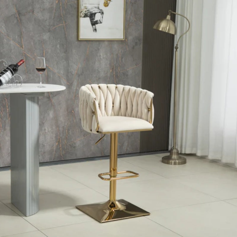 COOLMORE Vintage Bar Stools with Back and Footrest Counter Height Dining Chairs 2PC/SET-海智集-Default-