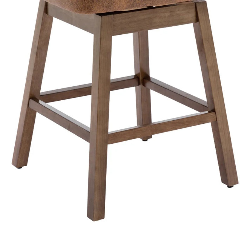 COOLMORE Bar Stools Set of 2 Counter Height Chairs with Footrest for Kitchen, Dining Room And 360 Degree Swivel-海智集-Default-