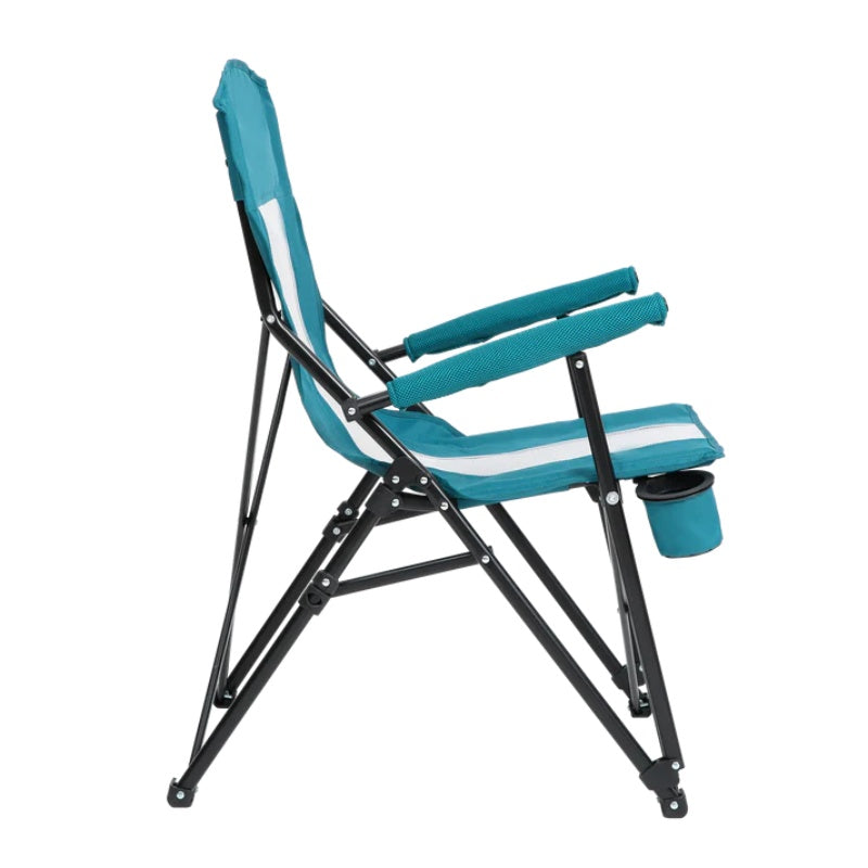 Steel folding Mesh Quad Camping Chair, with Cup Holder, & Carry Bag; Blue-海智集-Default-