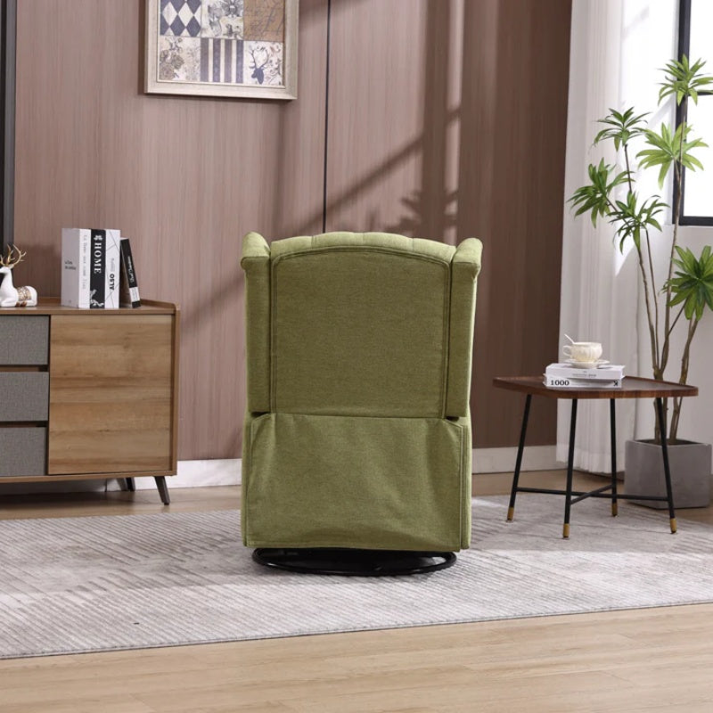 COOLMORE Rocking Recliner Chair,360 Degree Swivel Nursery Rocking Chair,Glider Chair,Modern Small Rocking Swivel Recliner Chair for Bedroom,Living Room Chair Home Theater Seat (Ovive Green)-海智集-Default-