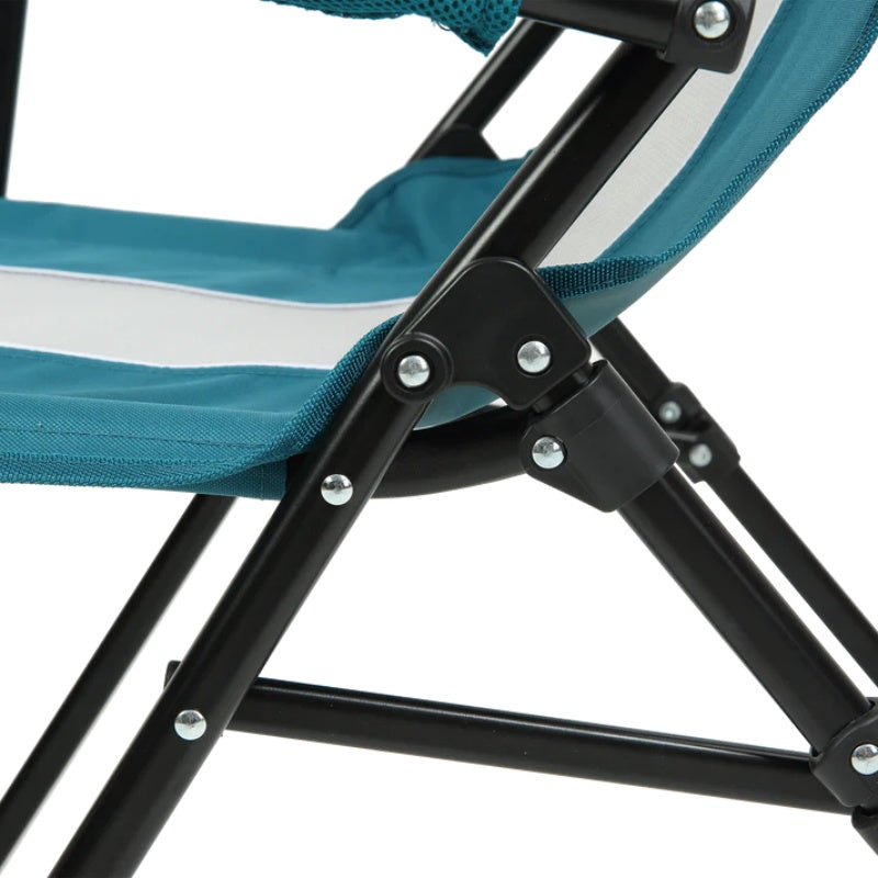 Steel folding Mesh Quad Camping Chair, with Cup Holder, & Carry Bag; Blue-海智集-Default-