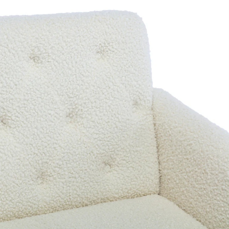 COOLMORE Velvet Accent Chair with Adjustable Armrests and Backrest, Button Tufted Lounge Chair, Single Recliner Armchair with Ottoman-海智集-Default-
