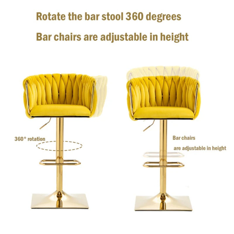 COOLMORE Vintage Bar Stools with Back and Footrest Counter Height Dining Chairs 2PC/SET-海智集-Default-