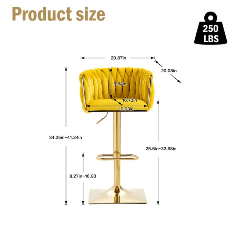 COOLMORE Vintage Bar Stools with Back and Footrest Counter Height Dining Chairs 2PC/SET-海智集-Default-
