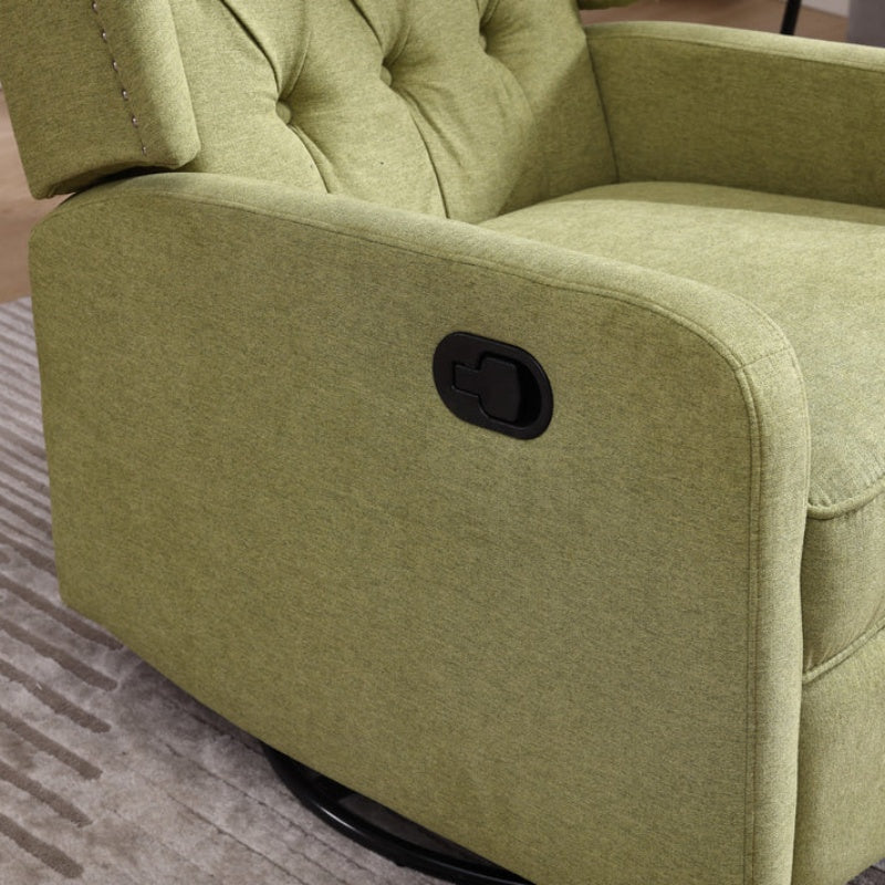 COOLMORE Rocking Recliner Chair,360 Degree Swivel Nursery Rocking Chair,Glider Chair,Modern Small Rocking Swivel Recliner Chair for Bedroom,Living Room Chair Home Theater Seat (Ovive Green)-海智集-Default-