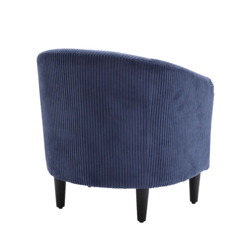 COOLMORE Living Room Accent Barrel Chair, Century Modern Style Decorative Chair, Armchair for Living Room with Thick Cushions and Pillows, Comfy Single Sofa Chair, Chair with Wooden Legs,Blue-海智集-Default-